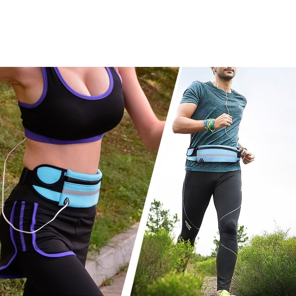 Ultimate Running Belt com porta-garrafa e saída para fone de ouvido preto