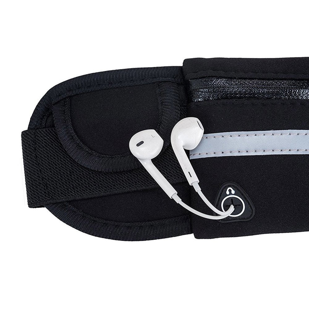 Ultimate Running Belt com porta-garrafa e saída para fone de ouvido preto