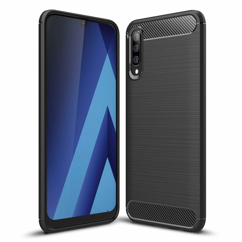 Capa carbono Capa flexível de TPU para Samsung Galaxy A70 preta