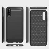 Capa carbono Capa flexível de TPU para Samsung Galaxy A70 preta