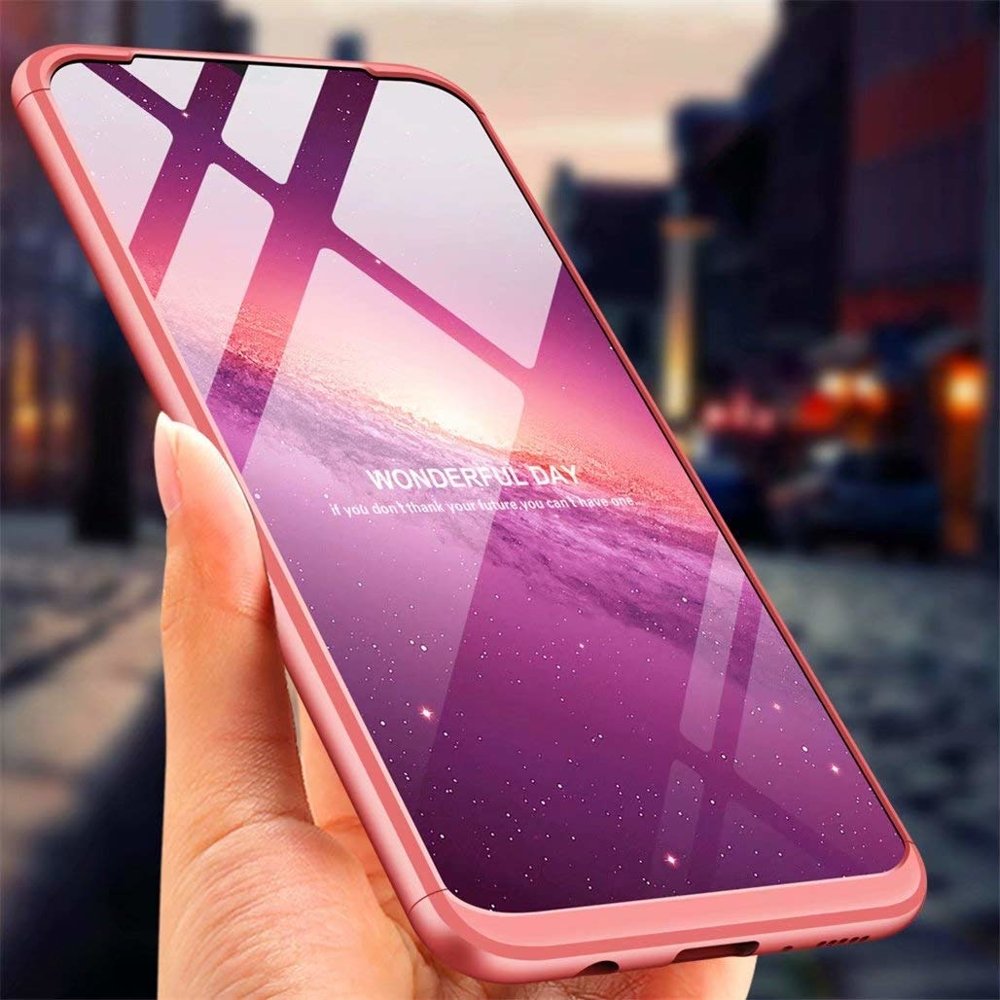 Capa de proteção GKK 360 frontal e traseira capa completa para Samsung Galaxy A40 rosa