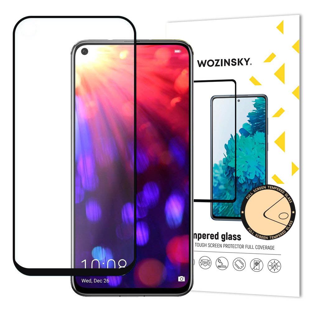 Protetor de tela super resistente de vidro temperado Wozinsky totalmente coberto com moldura compatível para Huawei Honor 20 Pro  -  Honor 20  -  Huawei Nova 5T preto