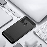 Capa carbono Capa flexível de TPU para Huawei P20 Lite 2019  -  Huawei Nova 5i preta