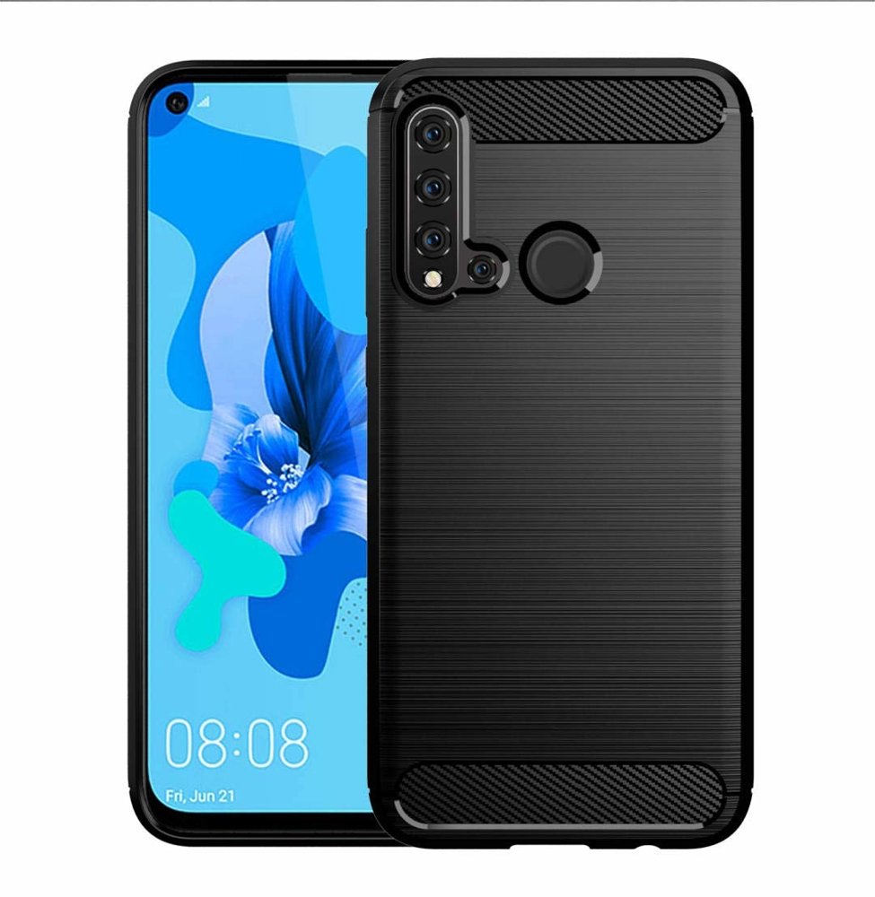 Capa carbono Capa flexível de TPU para Huawei P20 Lite 2019  -  Huawei Nova 5i preta