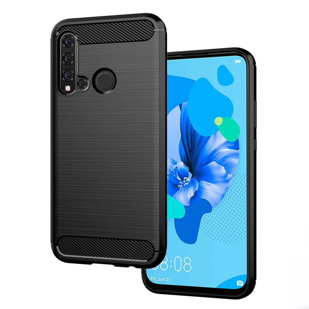 Capa carbono Capa flexível de TPU para Huawei P20 Lite 2019  -  Huawei Nova 5i preta