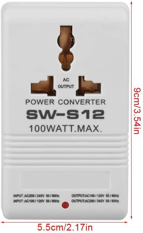 Transformador de Tensão Elétrica - Adaptador Conversor de Voltagem 110V para 220V e 220V para 110V (100W) - Multi4you®