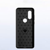 Capa carbono Capa flexível TPU para Motorola One Vision preta