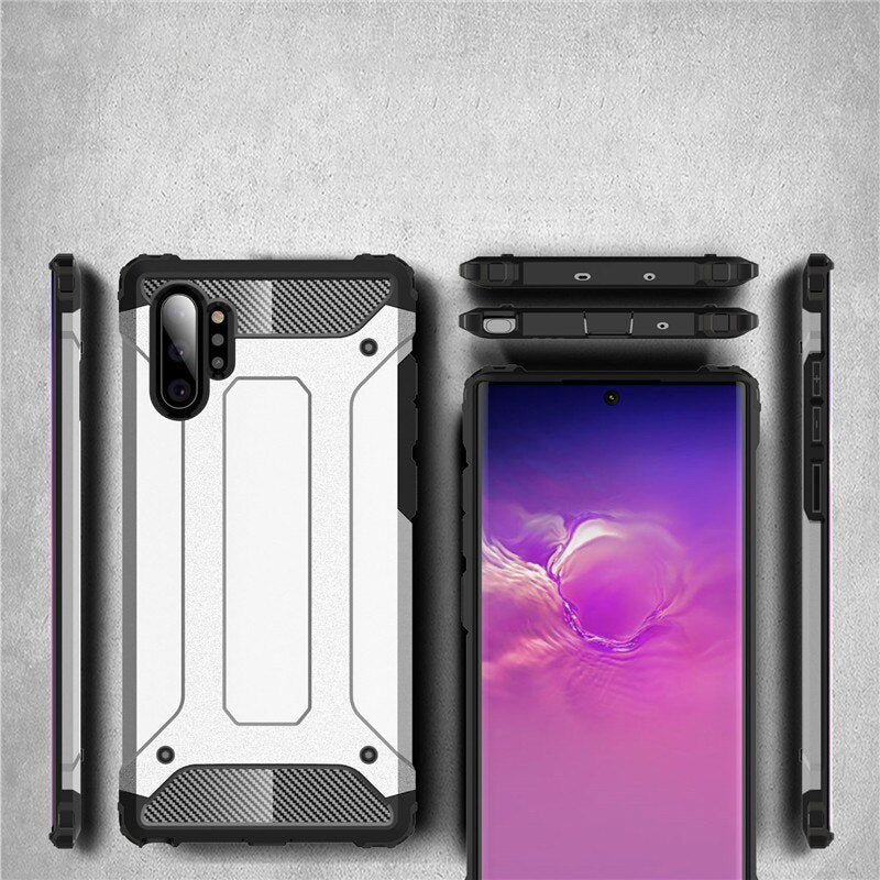 Capa Hybrid Armor Capa resistente e resistente para Samsung Galaxy Note 10 Plus preta