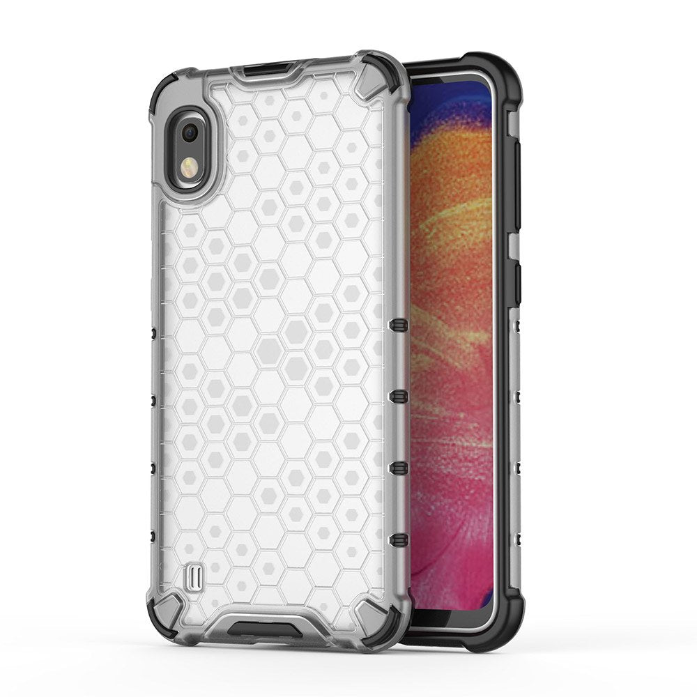 Capa de armadura de favo de mel com proteção de TPU para Samsung Galaxy A10 transparente