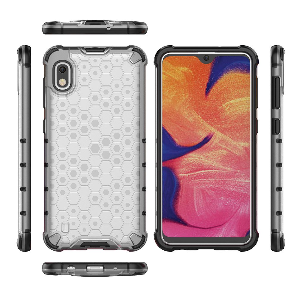 Capa de armadura de favo de mel com proteção de TPU para Samsung Galaxy A10 transparente