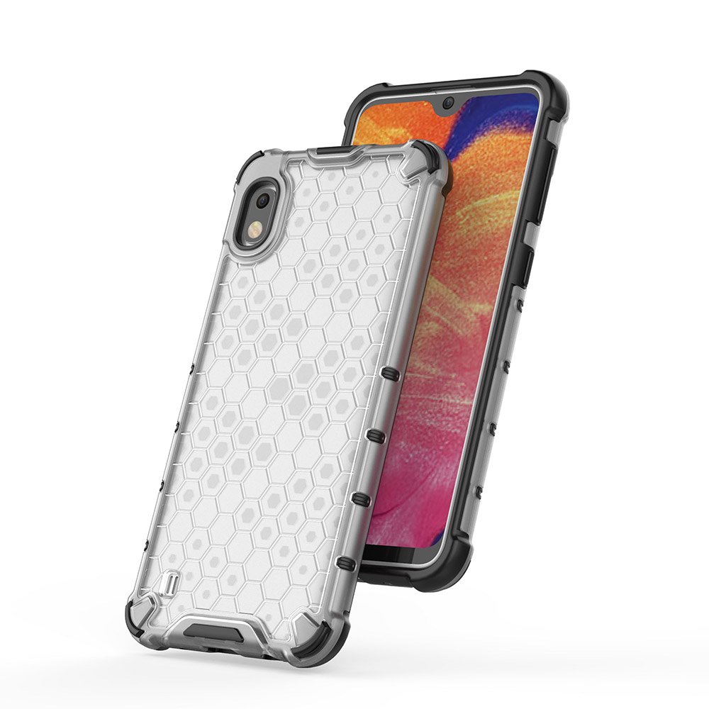 Capa de armadura de favo de mel com proteção de TPU para Samsung Galaxy A10 transparente