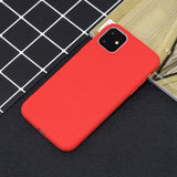 Capa de silicone com capa de borracha flexível macia para iPhone 11 vermelho