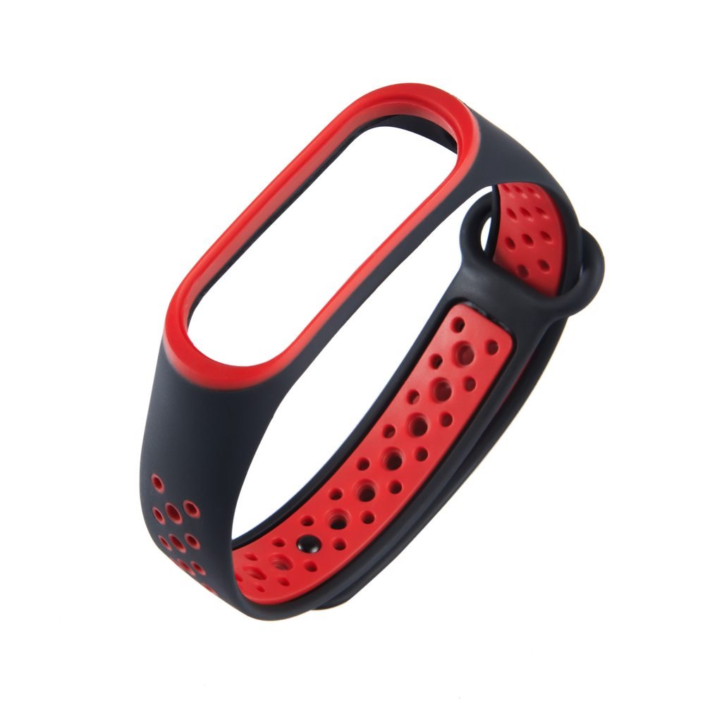 Correia de banda de substituição para Xiaomi Mi Band 4  -  Mi Band 3 Dots preto-vermelho