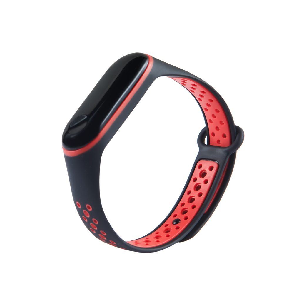 Correia de banda de substituição para Xiaomi Mi Band 4  -  Mi Band 3 Dots preto-vermelho