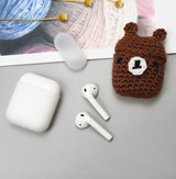 Caixa de silicone para Auriculares AirPods 2gen  -  1gen com um urso de gorro de lã