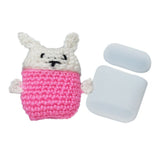 Caixa de silicone para Auriculares AirPods 2gen  -  1gen com um gorro de lã Bunny