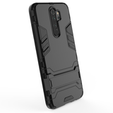 Capa de armadura de suporte Capa resistente e resistente para Xiaomi Redmi Note 8 Pro preta