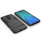 Capa de armadura de suporte Capa resistente e resistente para Xiaomi Redmi Note 8 Pro preta