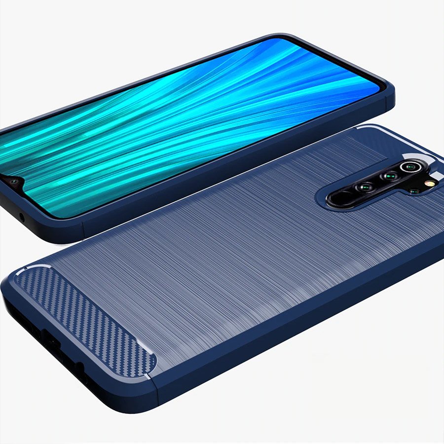 Capa carbono Capa flexível de TPU para Xiaomi Redmi Note 8 Pro azul