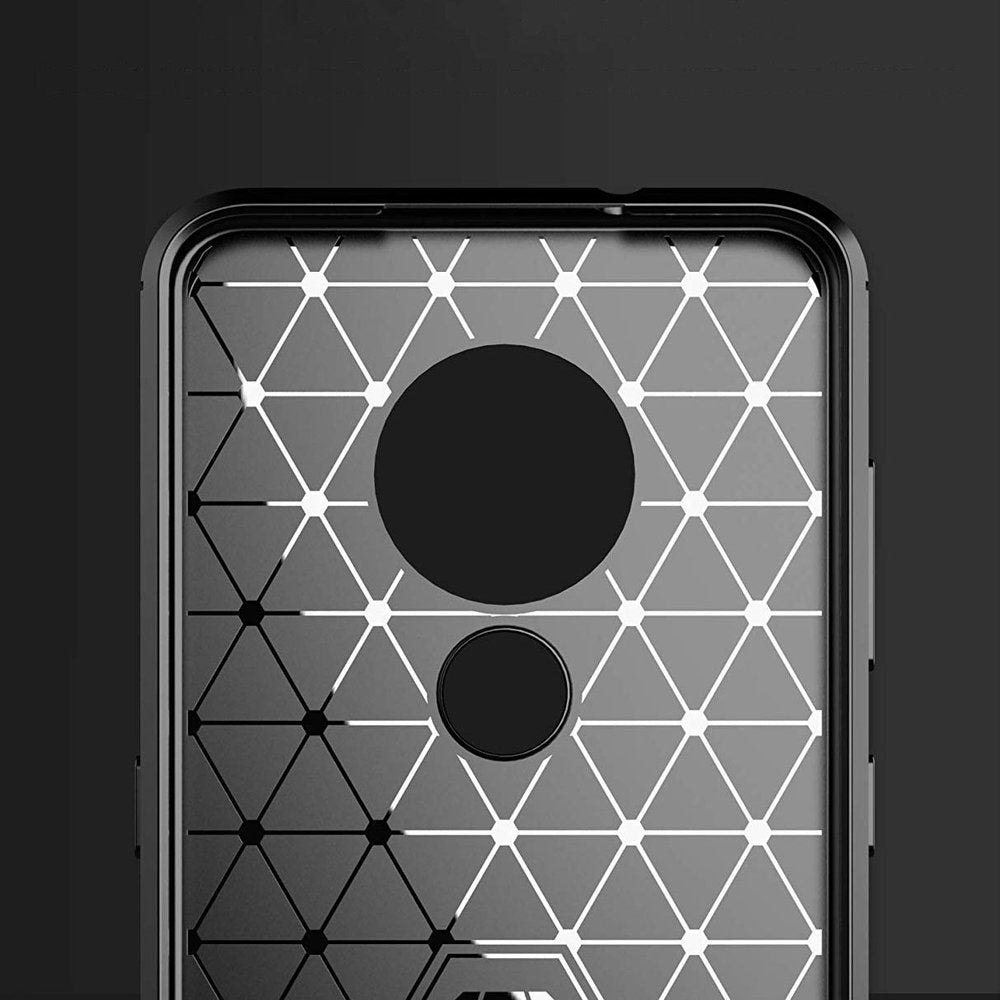 Capa carbono Capa flexível TPU para Nokia 7.2  -  Nokia 6.2 preta