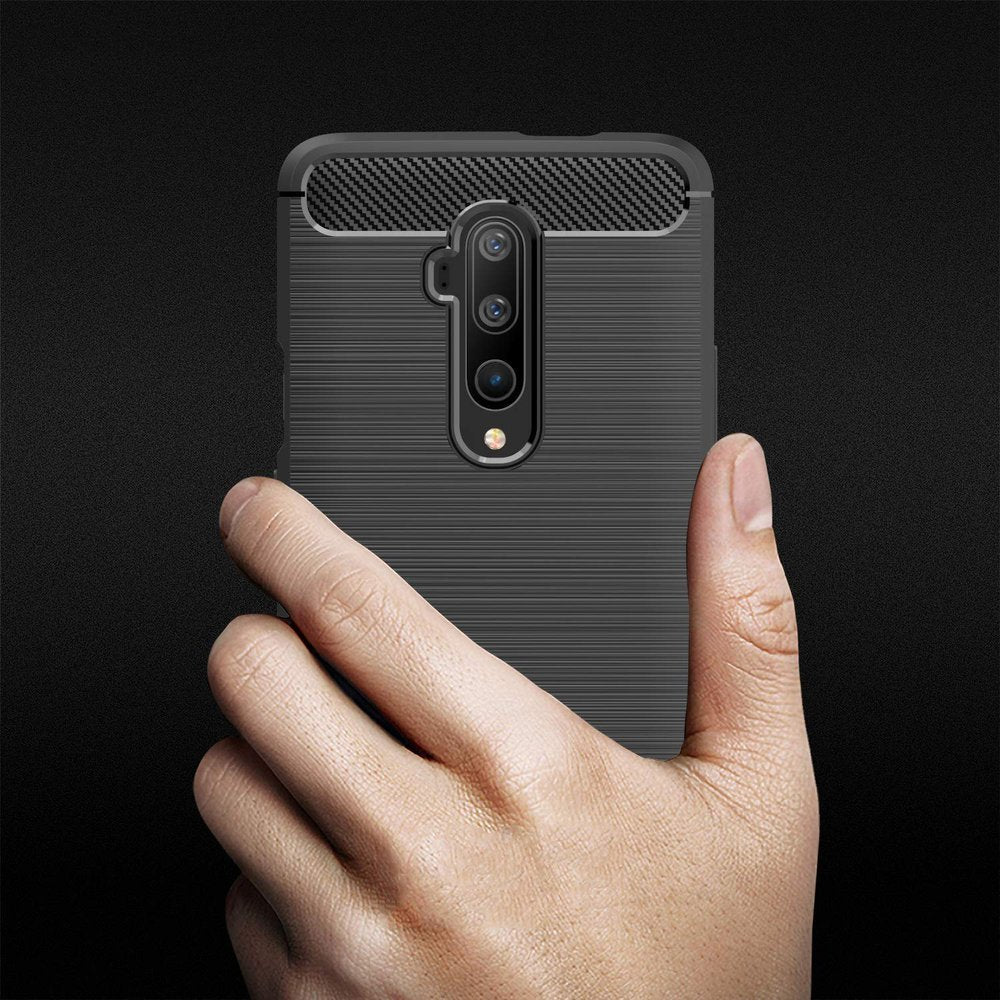 Estojo de carbono Estojo flexível de TPU para OnePlus 7T Pro preto