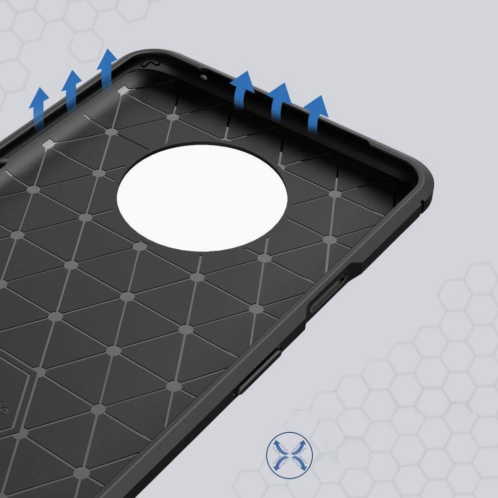 Estojo de carbono Estojo flexível de TPU para OnePlus 7T preto