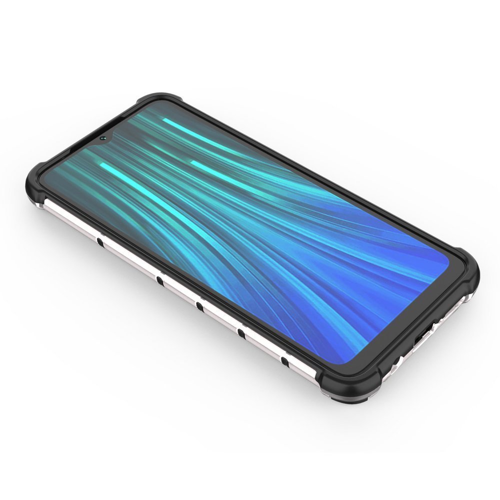 Capa de armadura em caixa de favo de mel com pára-choque de TPU para Xiaomi Redmi Note 8 Pro preto