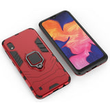 Ring Armor Case Kickstand Capa resistente e resistente para Samsung Galaxy A10 vermelho