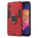 Ring Armor Case Kickstand Capa resistente e resistente para Samsung Galaxy A10 vermelho