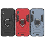 Ring Armor Case Kickstand Capa resistente e resistente para Samsung Galaxy A10 vermelho