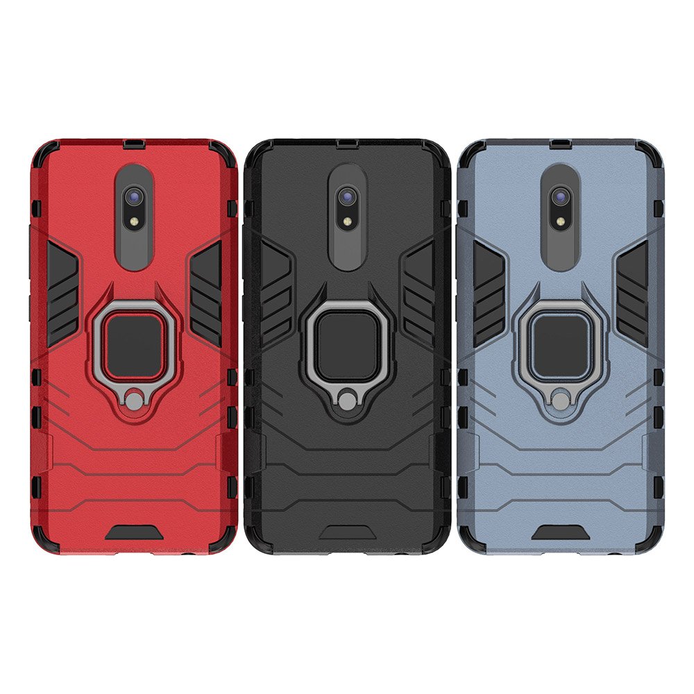 Estojo de armadura de anel Capa resistente e resistente para Xiaomi Redmi 8A  -  Xiaomi Redmi 8 vermelho