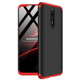 Capa de proteção GKK 360 frontal e traseira capa completa do corpo Xiaomi Redmi 8 preto-vermelho