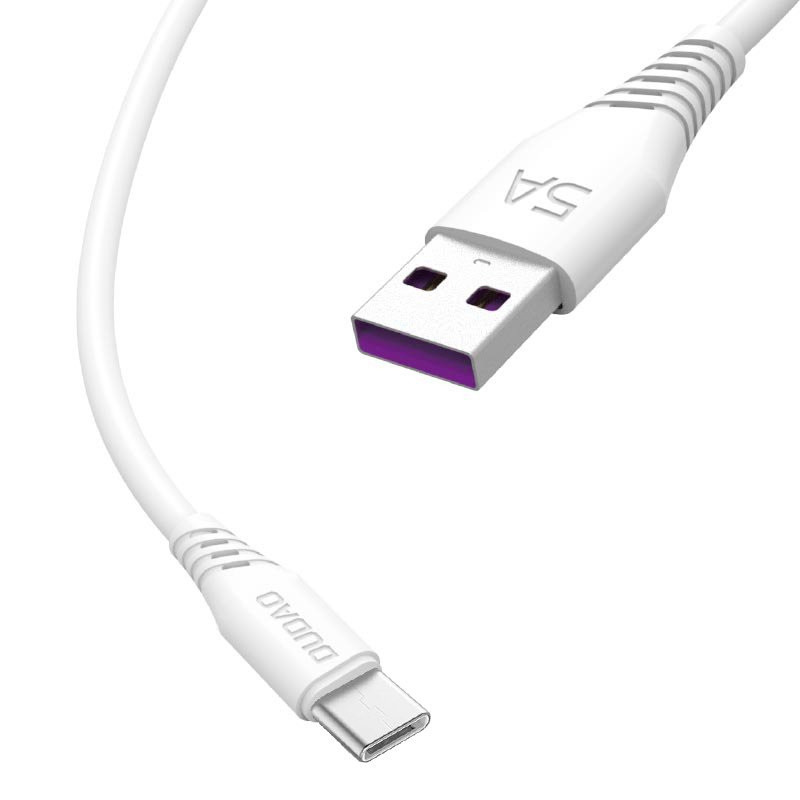 Cabo de dados de carregamento Dudao USB  -  USB Tipo-C 5A 2m branco (L2T 2m branco)