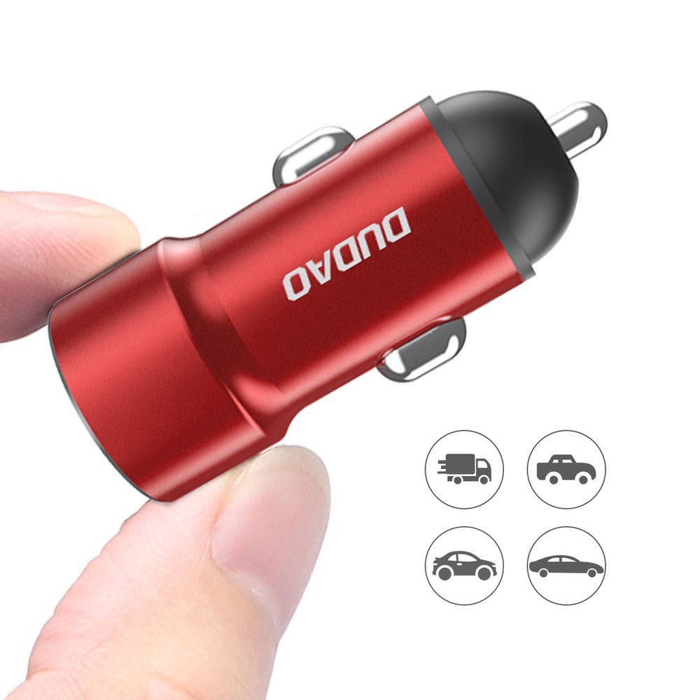 Carregador universal inteligente para carro Dudao 3.4A 2x USB prata (R6 prata)