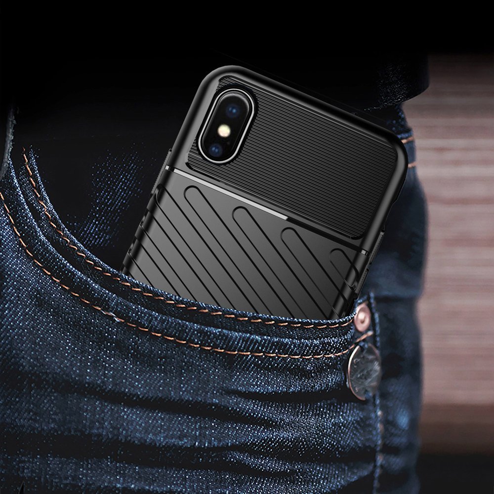 Capa Thunder capa flexível resistente resistente em TPU para iPhone XS  -  iPhone X preta