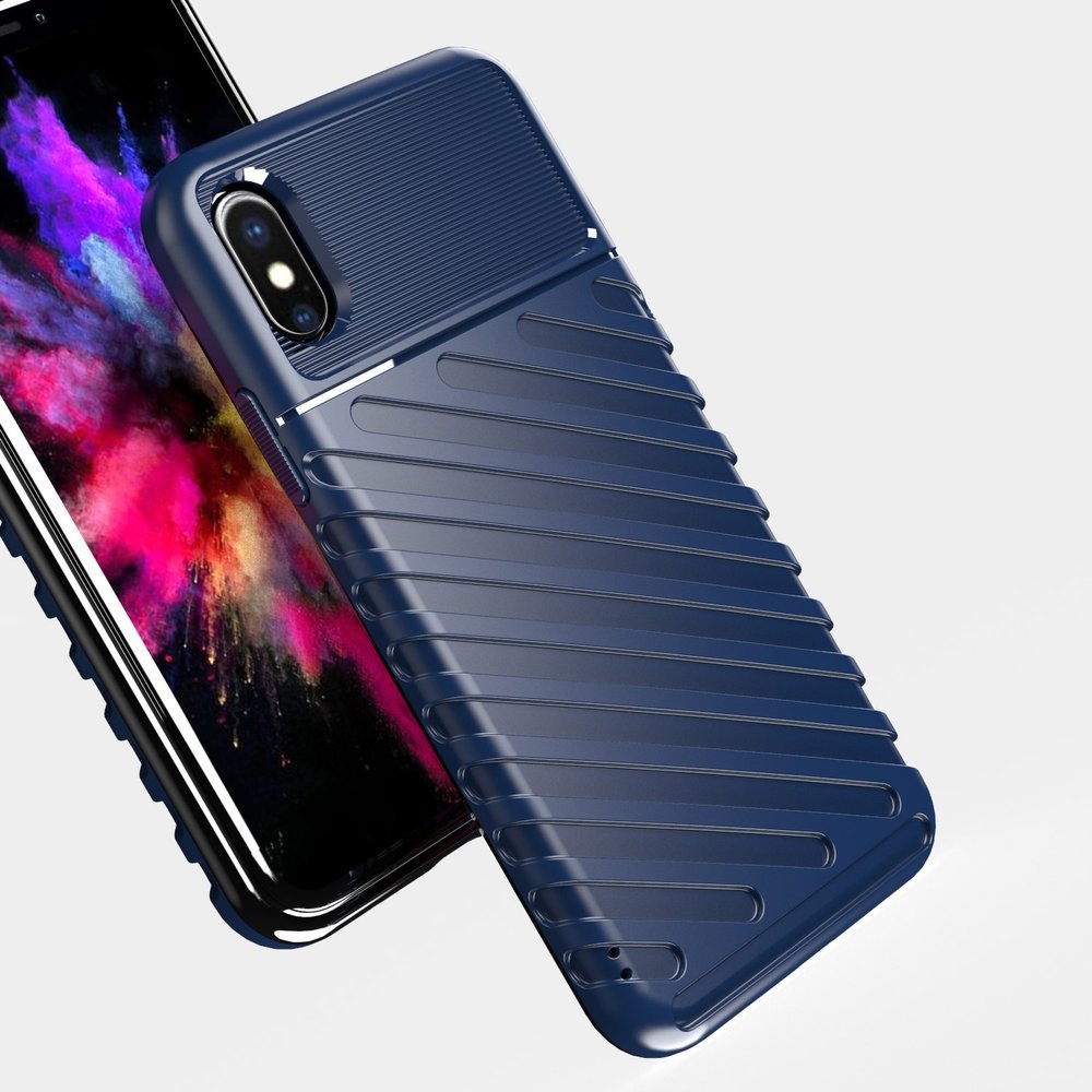 Capa Thunder capa flexível resistente resistente em TPU para iPhone XS  -  iPhone X preta