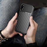 Capa Thunder capa flexível resistente resistente em TPU para iPhone XR preta