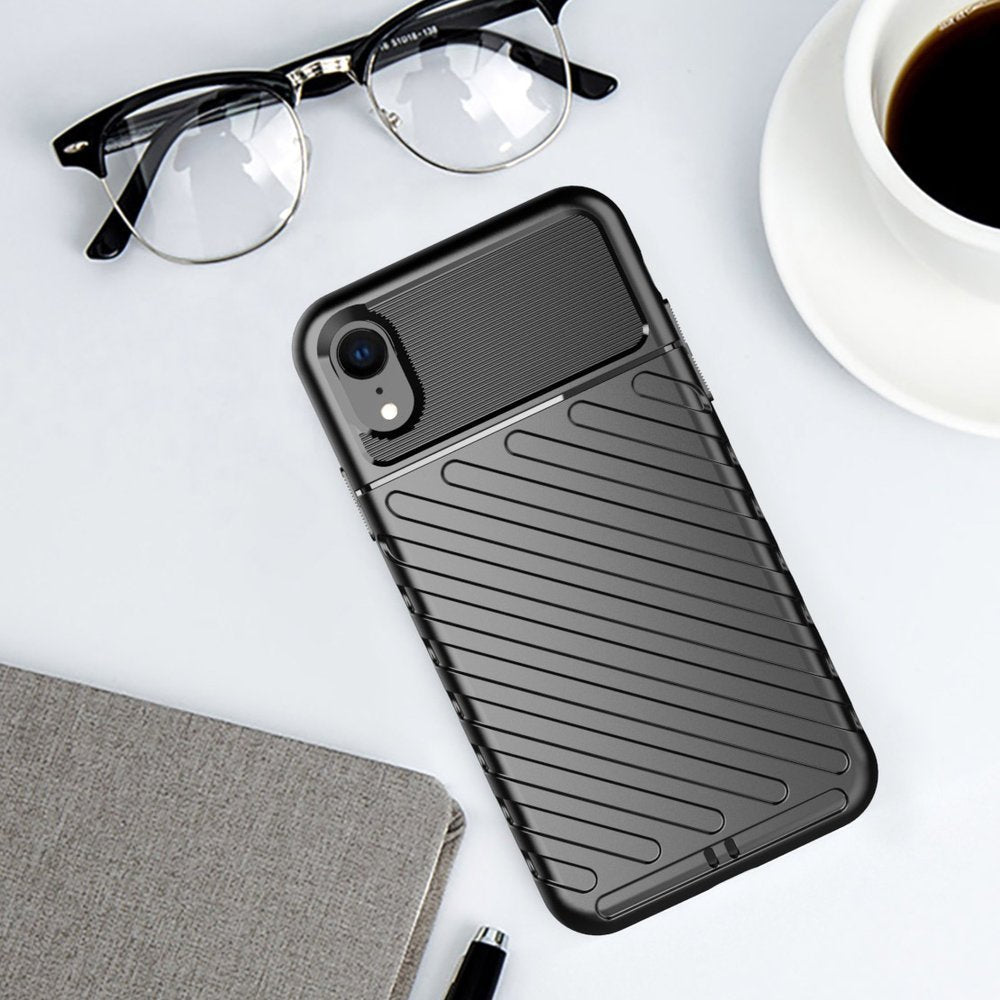 Capa Thunder capa flexível resistente resistente em TPU para iPhone XR preta