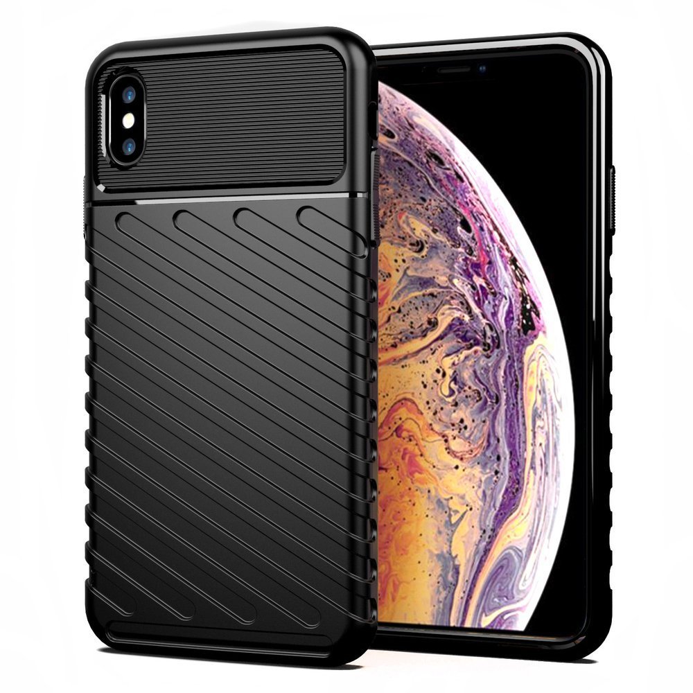 Capa Thunder Capa flexível resistente resistente em TPU para iPhone XS Max preto