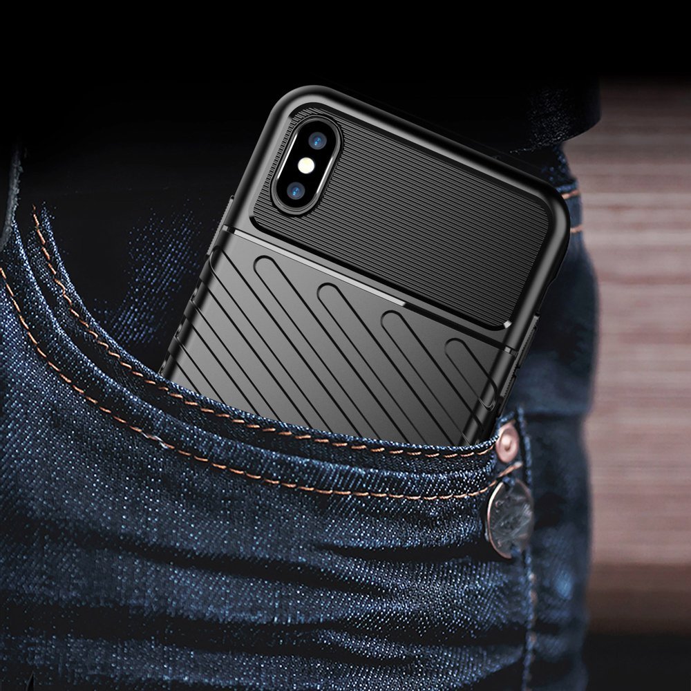 Capa Thunder Capa flexível resistente resistente em TPU para iPhone XS Max preto