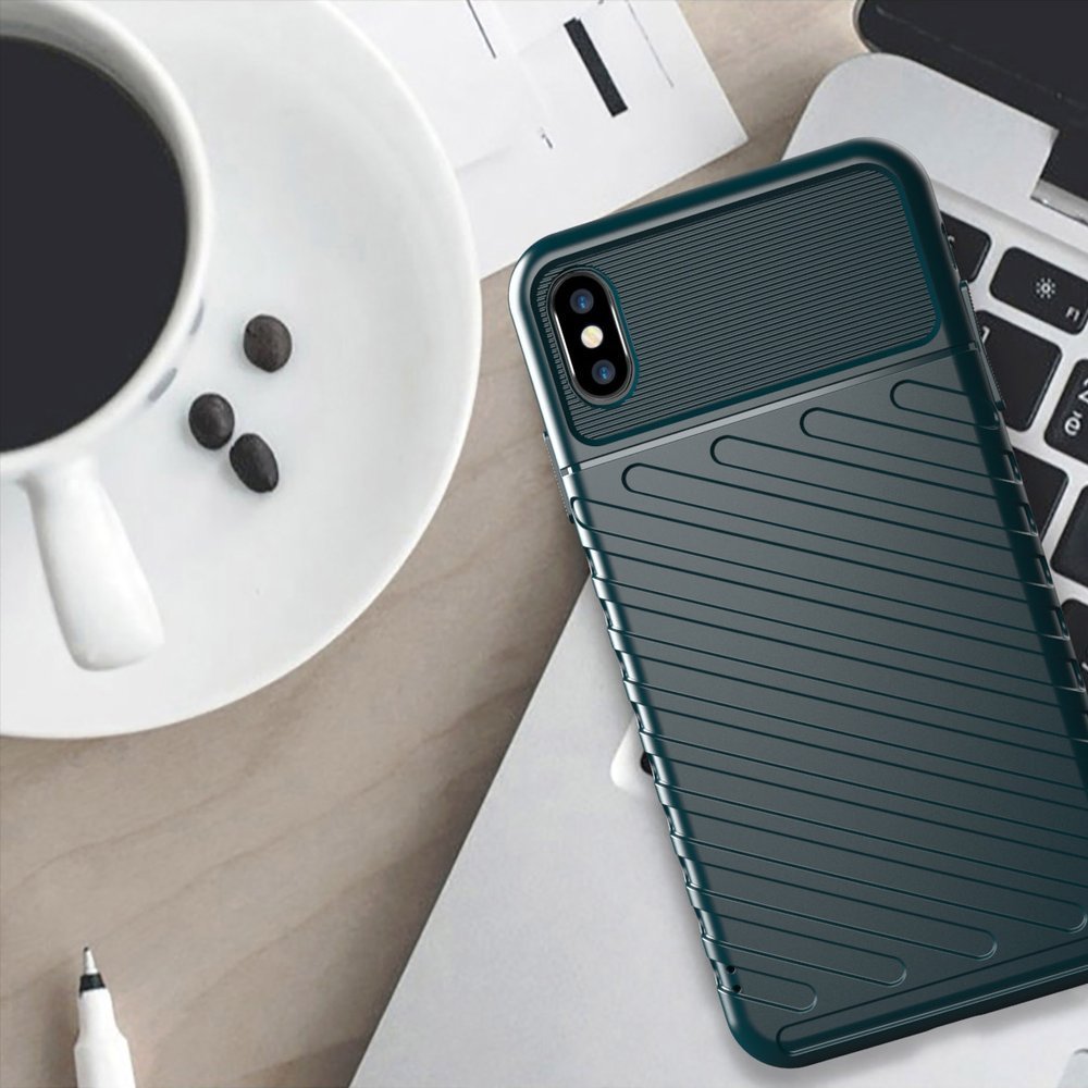 Capa Thunder Capa flexível resistente resistente em TPU para iPhone XS Max preto