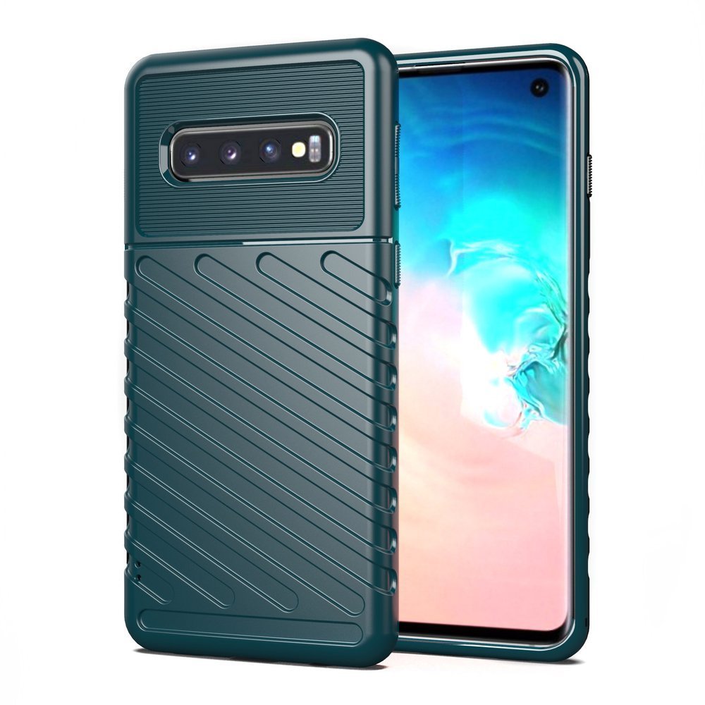 Capa Thunder Capa flexível resistente resistente em TPU para Samsung Galaxy S10 verde