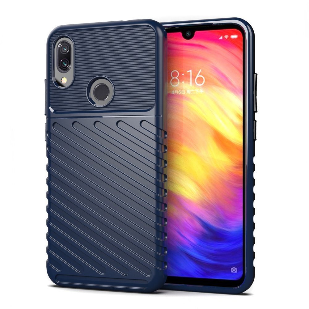 Capa Thunder Capa flexível resistente resistente em TPU para Xiaomi Redmi Note 7 azul