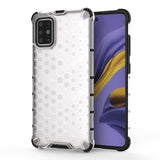 Capa de armadura de favo de mel com capa de TPU para Samsung Galaxy A51 transparente