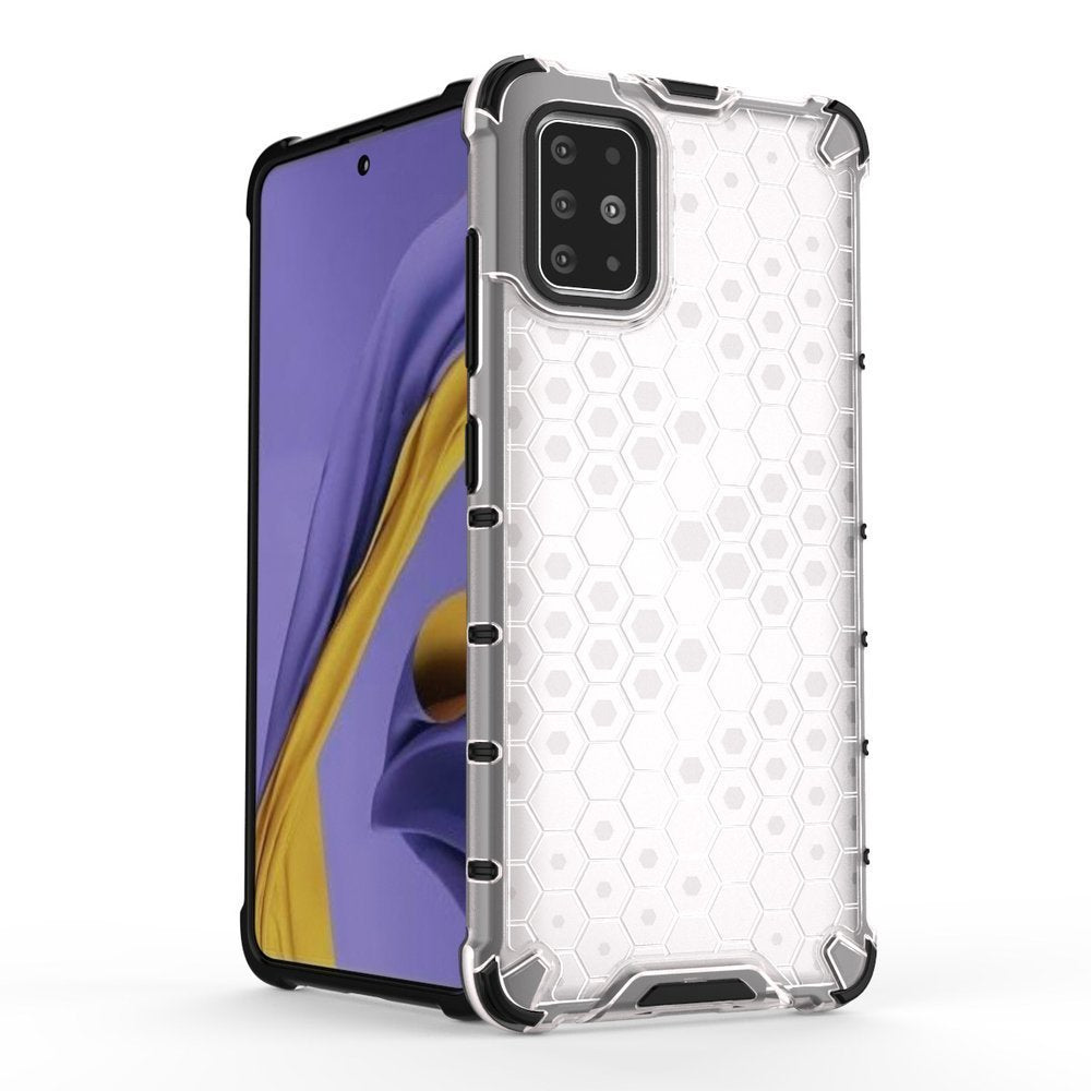 Capa de armadura de favo de mel com capa de TPU para Samsung Galaxy A51 transparente