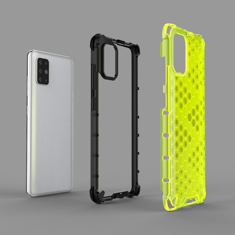 Capa de armadura de favo de mel com capa de TPU para Samsung Galaxy A51 transparente