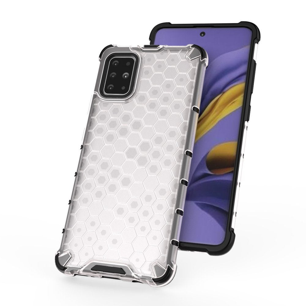 Capa de armadura de favo de mel com capa de TPU para Samsung Galaxy A51 transparente