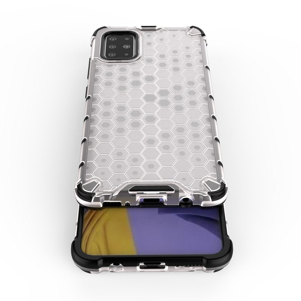 Capa de armadura de favo de mel com capa de TPU para Samsung Galaxy A51 transparente