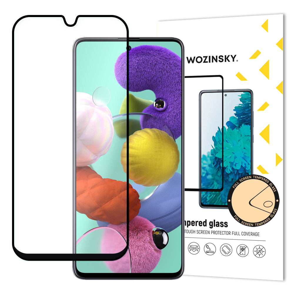 Protetor de tela super resistente de vidro temperado Wozinsky totalmente coberto com moldura compatível para Samsung Galaxy A71  -  Galaxy Note 10 Lite preto