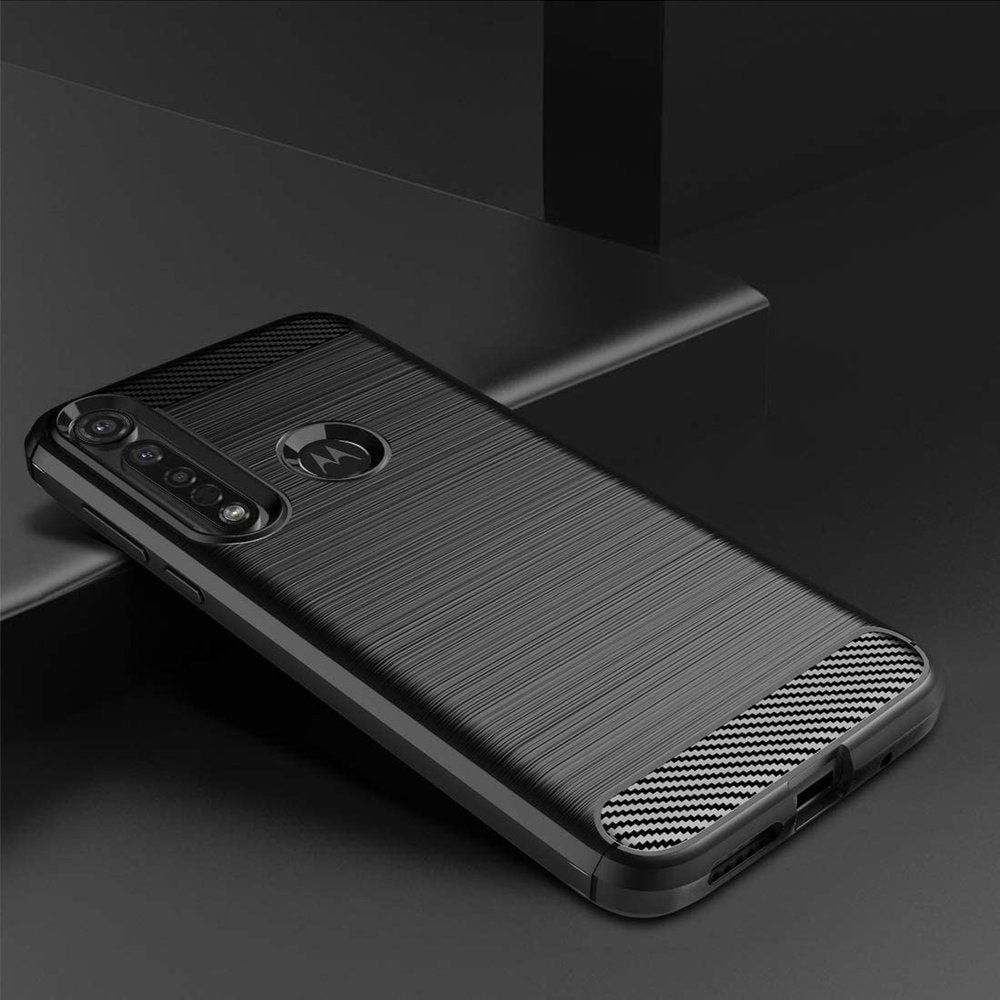 Capa carbono Capa flexível de TPU para Motorola G8 Plus preta